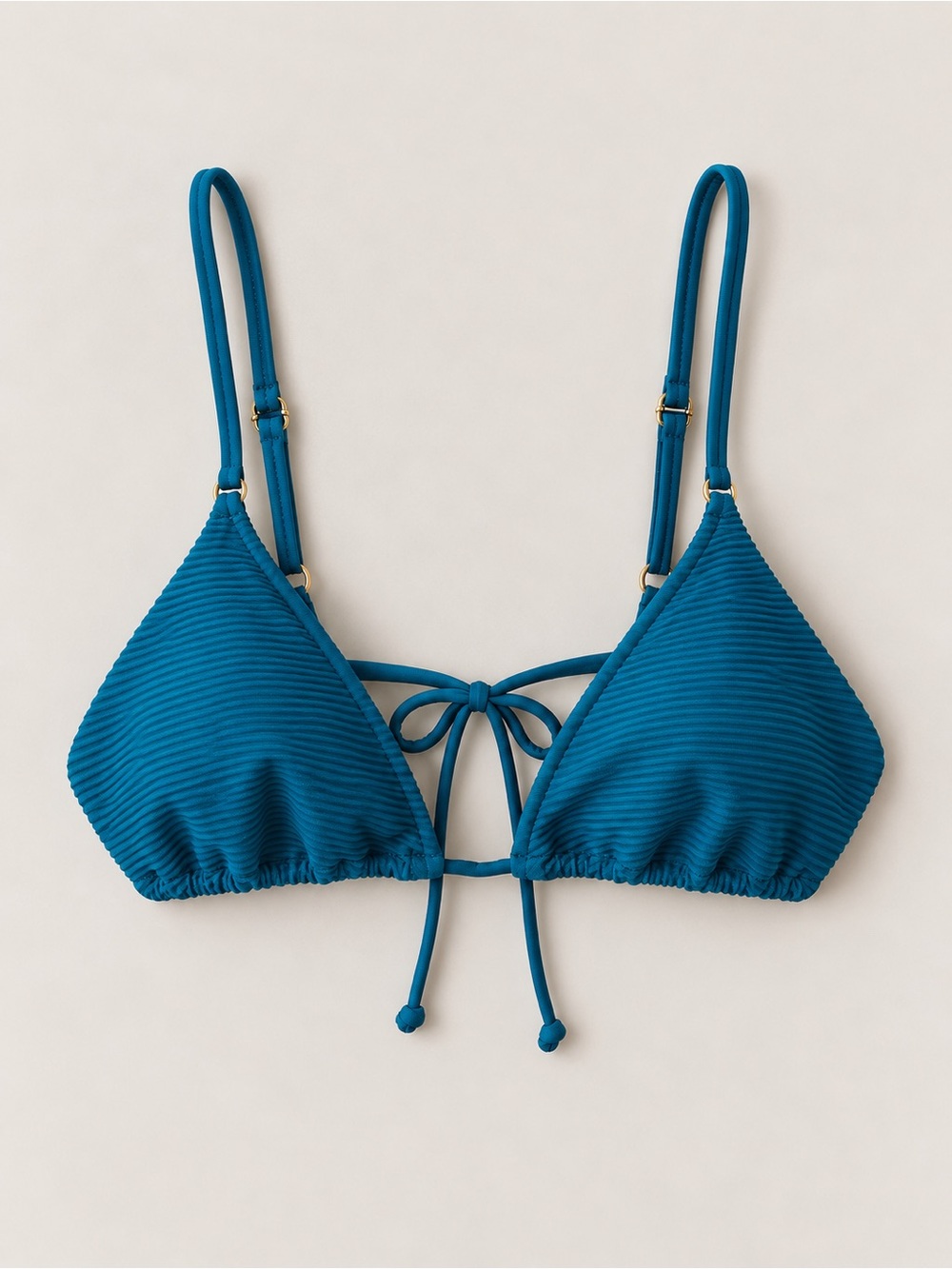 L*SPACE Brittany Ribbed Bikini Top in Mediterranean Blue